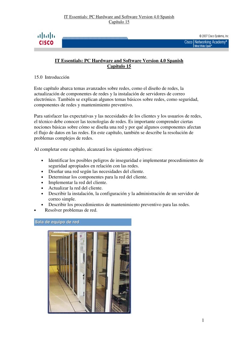 Imágen de pdf Capitulo 15 PC Hardware and Software Version 4.0 Spanish